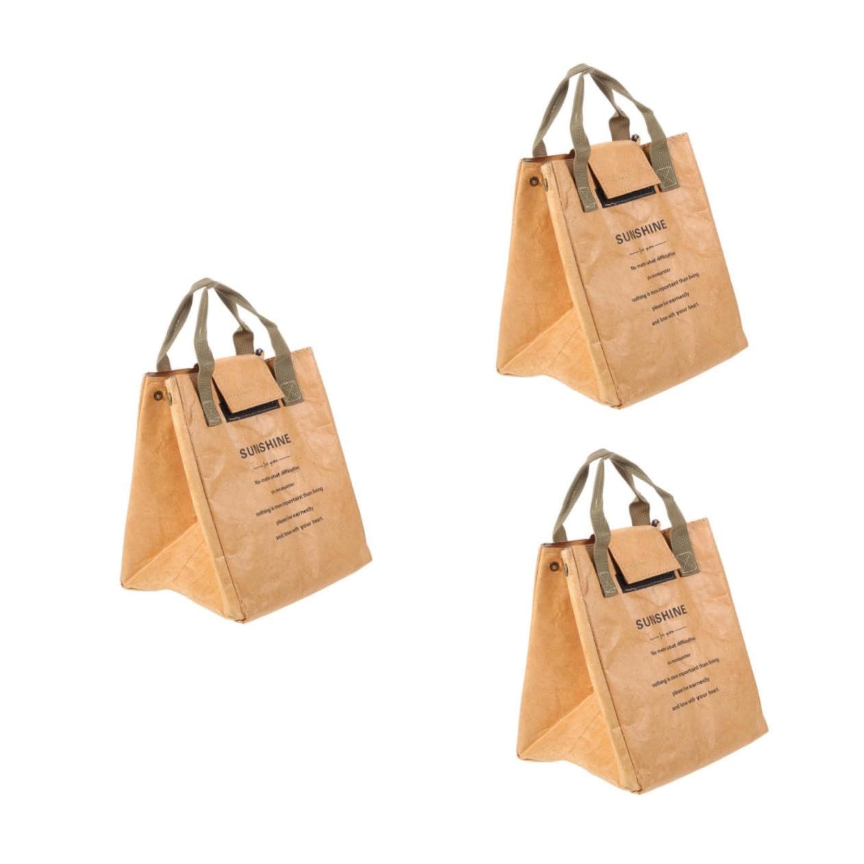 MAGICLULU Caja De 3 Piezas Paquete de hielo de bolsa de papel Bang bolsa bento de oficina bolsa de almuerzo aislada bolsa del almuerzo bolsa bento aislada portador de almuerzo portátil bolso
