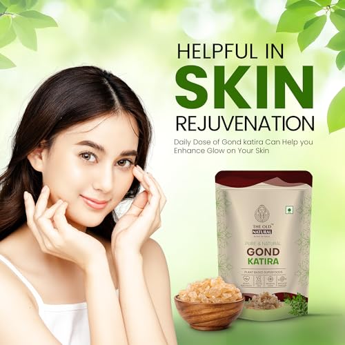 Image of The Old Natural Gond Katira (Tragacanth Gum) - 100% Natural Plant-Based Edible Gum | Cooling Superfood for Summer Drinks | Supports Digestion & Hydration | 200g