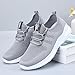 Toumov Women Running Shoes Non Slip Athletic Fashion Sneakers Lightweight Breathable Walking Shoes Non Slip Mesh Casual Workout Sneakers Slip On Tennis Sneaker Grey
