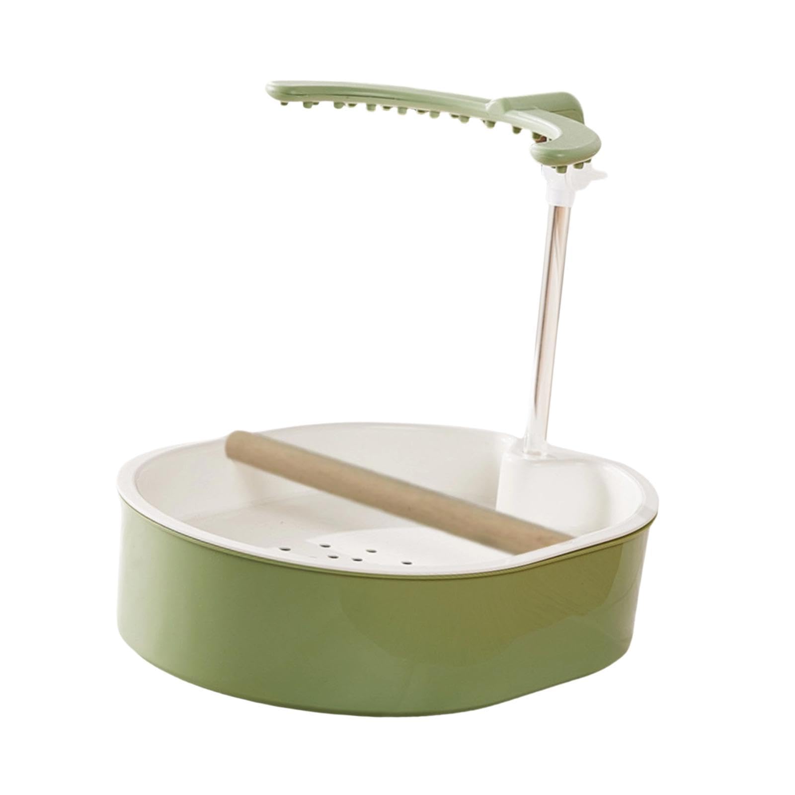 F Fityle Vasca da Bagno Automatica per Uccelli, Accessorio per Gabbia per pappagalli, Facile da installare, Robusta Doccia per Uccelli da Interno per, U Style Green