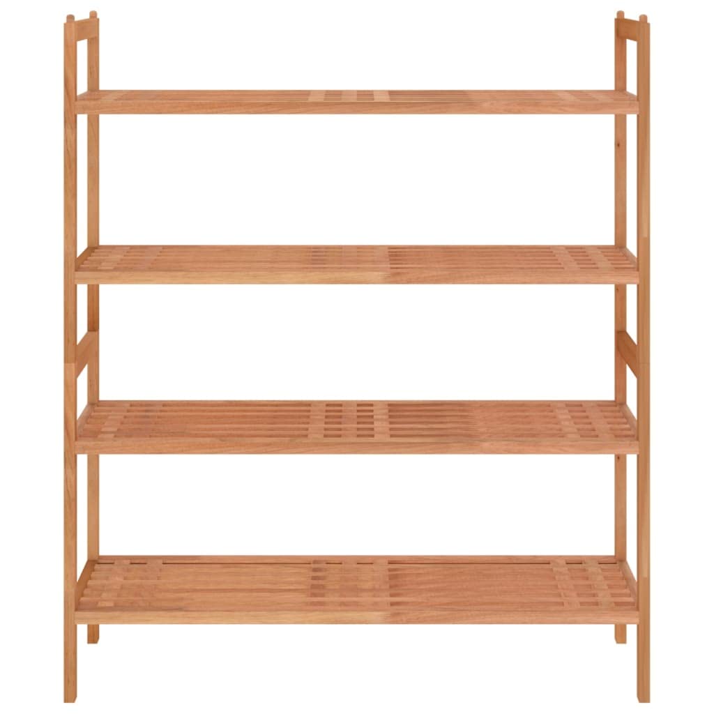 Schuhregal aus massivem Nussbaumholz 69x27x41 cm pro Stück, 2er Set mit 2 Ablagen, stapelbar und schmal für Flur Diele, mit Griffen für Stauraum Ordnung
