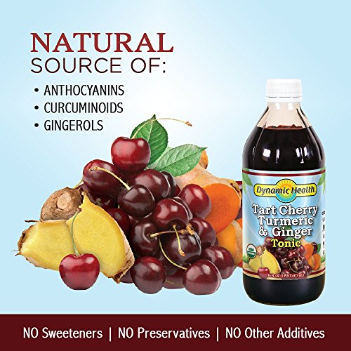 Dynamic Health Organic Tart Cherry Juice Tonic With Turmeric & Ginger | Organic And Kosher | Key Compounds | 16 Oz #TOP2