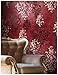 HaokHome 66111 Vintage Red Damask Wallpaper Rolls Crimson Red/Ivory/Brown Retro Textured Wall Decoration 20.8" x 32.8ft