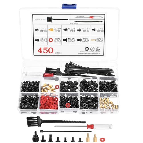 450 Pcs Computer Screws, PC Motherboard Screws Standoffs Sets for...