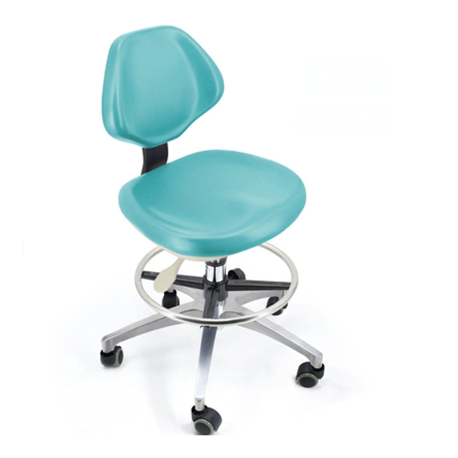 Sedia mobile con rotazione a 360°, rivestimento e schienale in pelle PU, regolabile da 65 cm a 88 cm, ideale per cliniche, laboratori, uffici e case