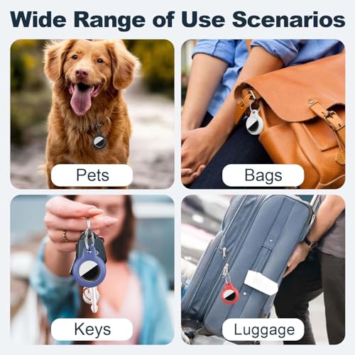 Image of MOLOSLEEVE Case for AirTag 2nd Gen (2026) & 1st Gen, Shockproof Holder Anti-Scratch Protective Cover for Air Tags, Men's Women's Keyrings & Keychains for Keys, Luggage, Bags, Black(Clear backside)