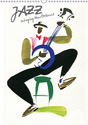 Calendrier Jazz New Orleans A3 2018 affiche mensuelle verticale 14 pages