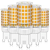 AGOTD G9 6W LED Dimmbar Lampen, Warmweiß 2700K 658LM G9 LED Leuchtmittel, Ersatz für 50W 60W Halogenlampen, Kein Flackern G9 Fassung LED Lampe, AC 220-240V, 5er Pack