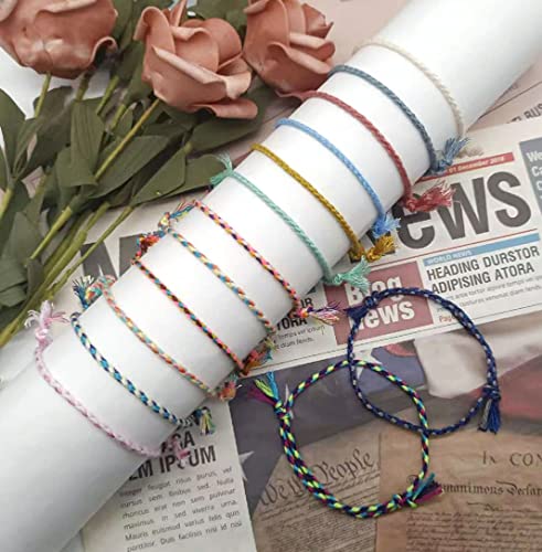 Mozaka 30Pcs Woven Wrap Friendship Bracelets For Women Men Adjustable Colorful String Wrist Cord Handmade Friendship Braided Ankle Bracelets Party Favors thumb #6