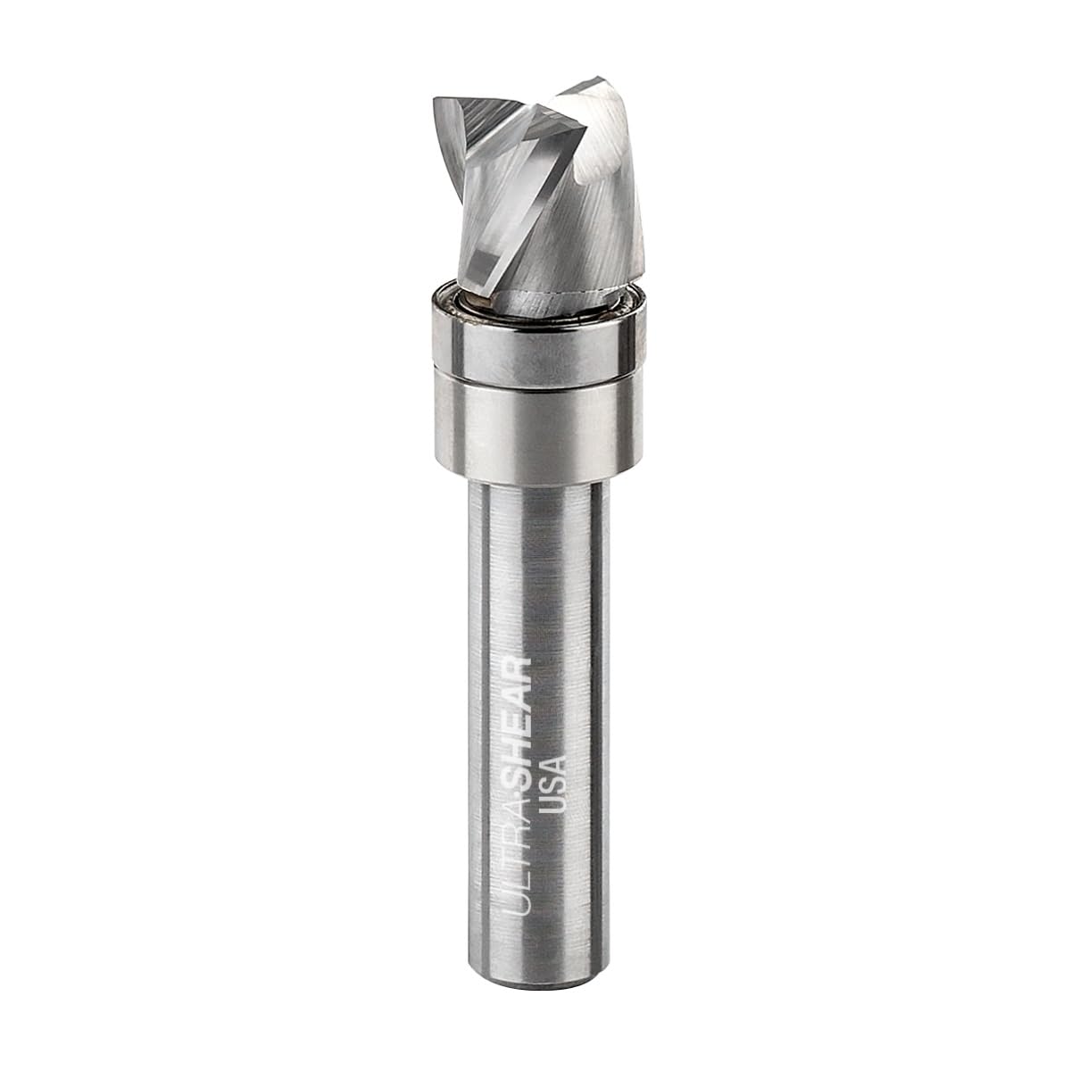 Punta per fresa a intarsio, gambo da 8 mm, diametro di taglio 12 mm, cuscinetto rimovibile, testa in carburo, 3 FL, prodotta negli Stati Uniti - US81210CPB