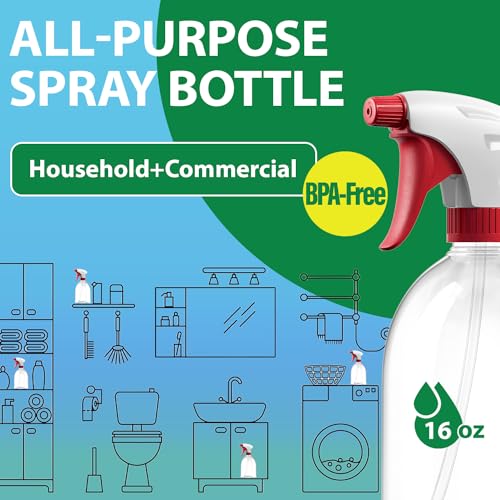 Spray Bottle - 2 Pack - Mist/Stream, 16 Oz Premium Empty Spray Bottles for Cleaning Solutions, 100% Leak-Proof, BPA-Free, Spray Bottle for Hair, Plants, Pet, Vinegar, BBQ, Rubbing Alcohol3