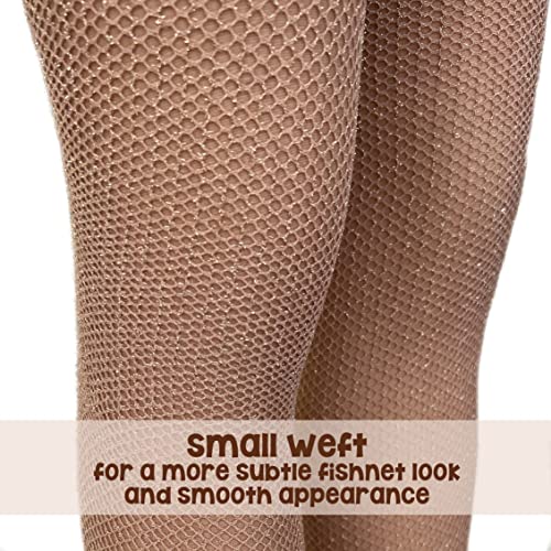 Image of Skintone Carnival Stockings | Gold Glitter Fishnet Tights for Caribbean Women