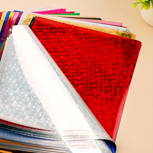 BAOFALI Reaktivfolie für Toner, Folienpapier für Laserdrucker und Laminiergerät, für Scrapbooking, Papierbastelarbeiten, 25 Farben, 4 Blatt pro Farbe, 100 Stück