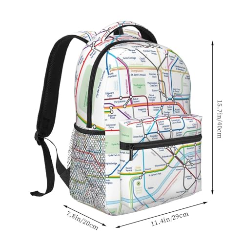MENRIAOV London Tube Map Double Shoulder Bag Backpack Adjustable Shoulder Large Capacity Travel Outdoor Laptop Backpack2