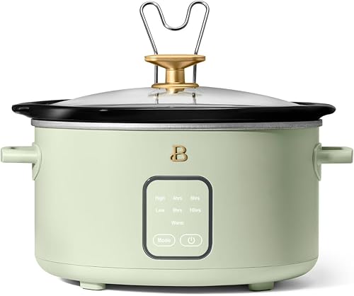 Beautiful 4-Qt Digital Slow Cooker with Smart Touch Screen, Removable Pot, Timer Presets, Ideal for Small Families