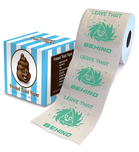 Printed TP Leave That Behind Printed Toilet Paper Gift – Funny Toilet Paper Roll For Prank,...
