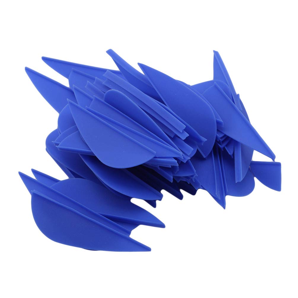 KYMLL50 Pcs Archery Arrow Feather Waterdrop Shape Turkey Feather Vane Fletching for DIY Outdoor Sports Accessories (Blue)