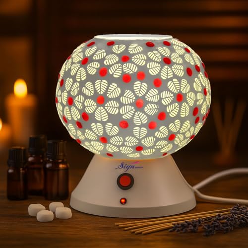 Image of Signamio Hand Made Table Top Camphor Diffuser Burner - Kapoor Dani Electrical Aroma Oil Diffuser Night Lamp - Kapoor Machine for Home & Office DN-4 (Aroma Oils not Included)