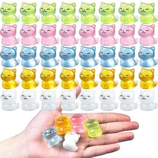 40 figuras luminosas de mini gatos de resina de animales pequeños, accesorios de casa de muñecas, mini gatos para decoración de cumpleaños de gatos, decoración de pastel | Ya disponible en tu tienda friki favorita! En mundofriki.es!