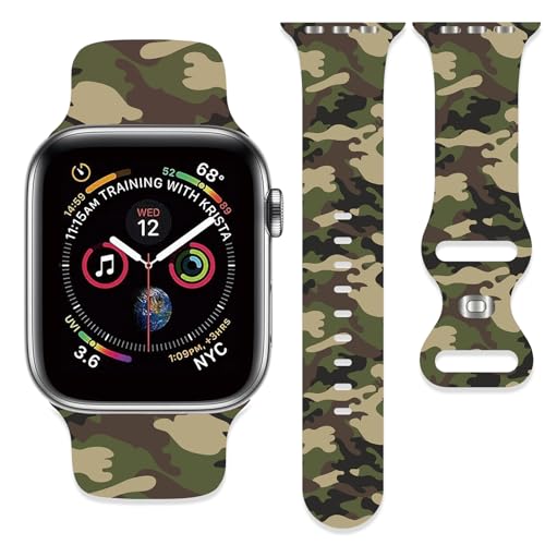 Camo Camouflage Strap Compatible with Apple Watch Band 38mm 40mm 41mm 42mm 44mm 45mm 46mm 49mm Men...