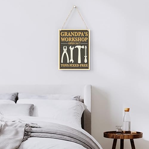 Miniatura 10 de Letrero colgante de madera rústico con parrilla de papá, placa de madera impresa para papá, decoración de ahumadero para el hogar, decoración de
