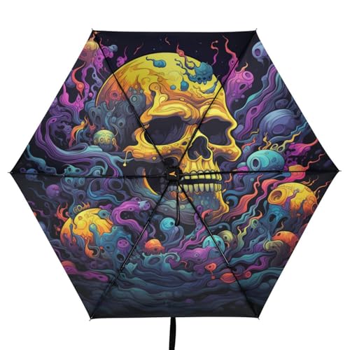 Parapluie protection UV crâne abstrait aquarelle l'allié des sorties scolaires et voyages