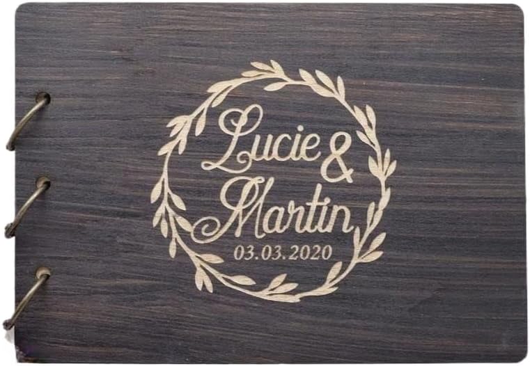Romantic LOVE Personalized Customization Guest Book Commemorative Album Souvenir Wedding Anniversary Birthday -with 50 Sheets of Blank Cardstock Wedding Ornaments (Ribbon)
