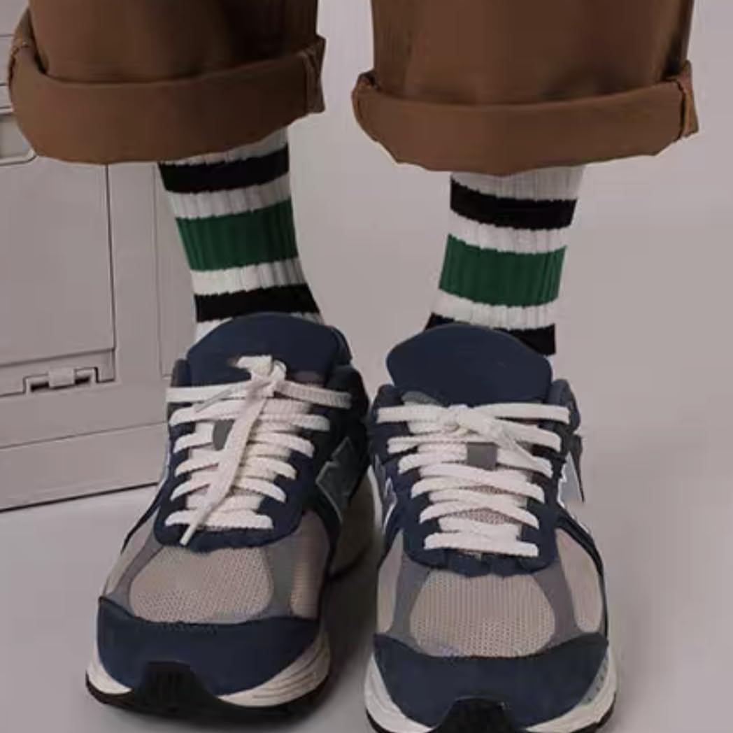 Women Striped Retro Novelty Socks Slouch Socks Athletic Calf Tube Cotton Socks - Image 3