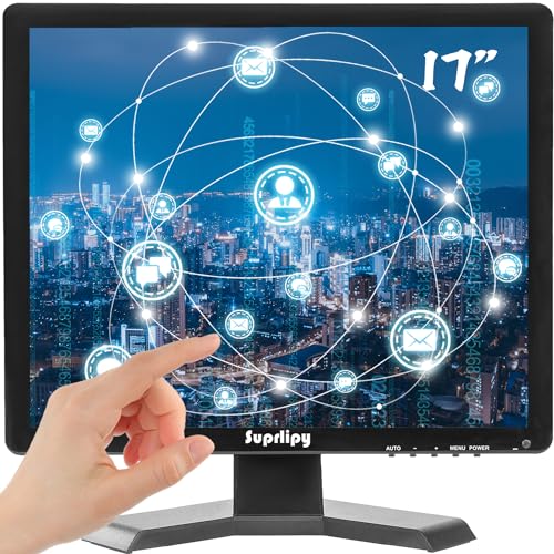Image of 17 Inch Touch Screen Monitor 1280x1024 Support HDMI VGA AV USB BNC, 10 Points Capacitive Touch TFT LED Monitor for Laptop PC Xbox PS5 /PS4 Switch POS Systems Built-in LounSpeakers