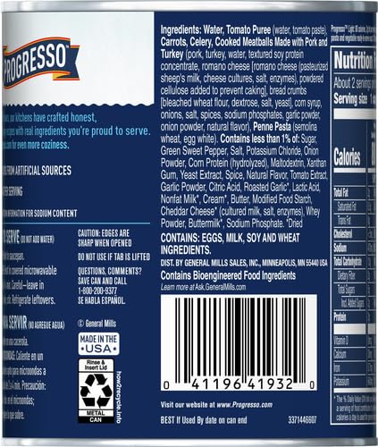 Image of Progresso Light, Italian-Style Meatball Canned Soup, 18.5 oz (Pack of 2)