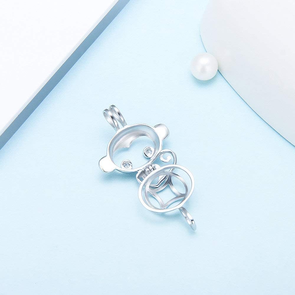 925 Sterling Silver CZ Monkey Cage Pendants Crafting Charm for DIY Necklace Bracelet Jewelry Making - Image 2