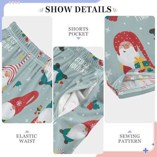 Enjoy Holiday Gnome Boys Long Pants Soft Trousers Elastic Waist Kids Lounge Bottoms with Pockets S-XL4