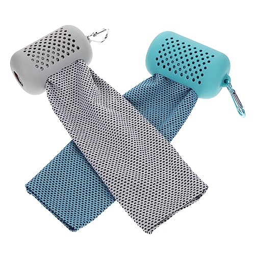 Kisangel Summer Yoga Towels 2 Pack Quick Dry Ice Towel Sports Fitness Gym Workout Portable Cooling