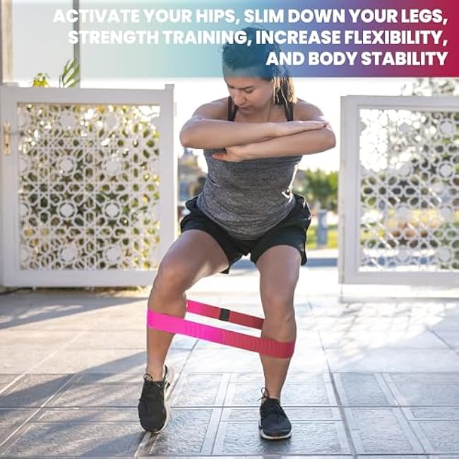 Non-Slip Resistance Bands - Durable Fabric Exercise Bands for Glute Workouts - Lightweight & Compact with 3 Levels - Resistance Bands for Working Out - No Equipment Needed