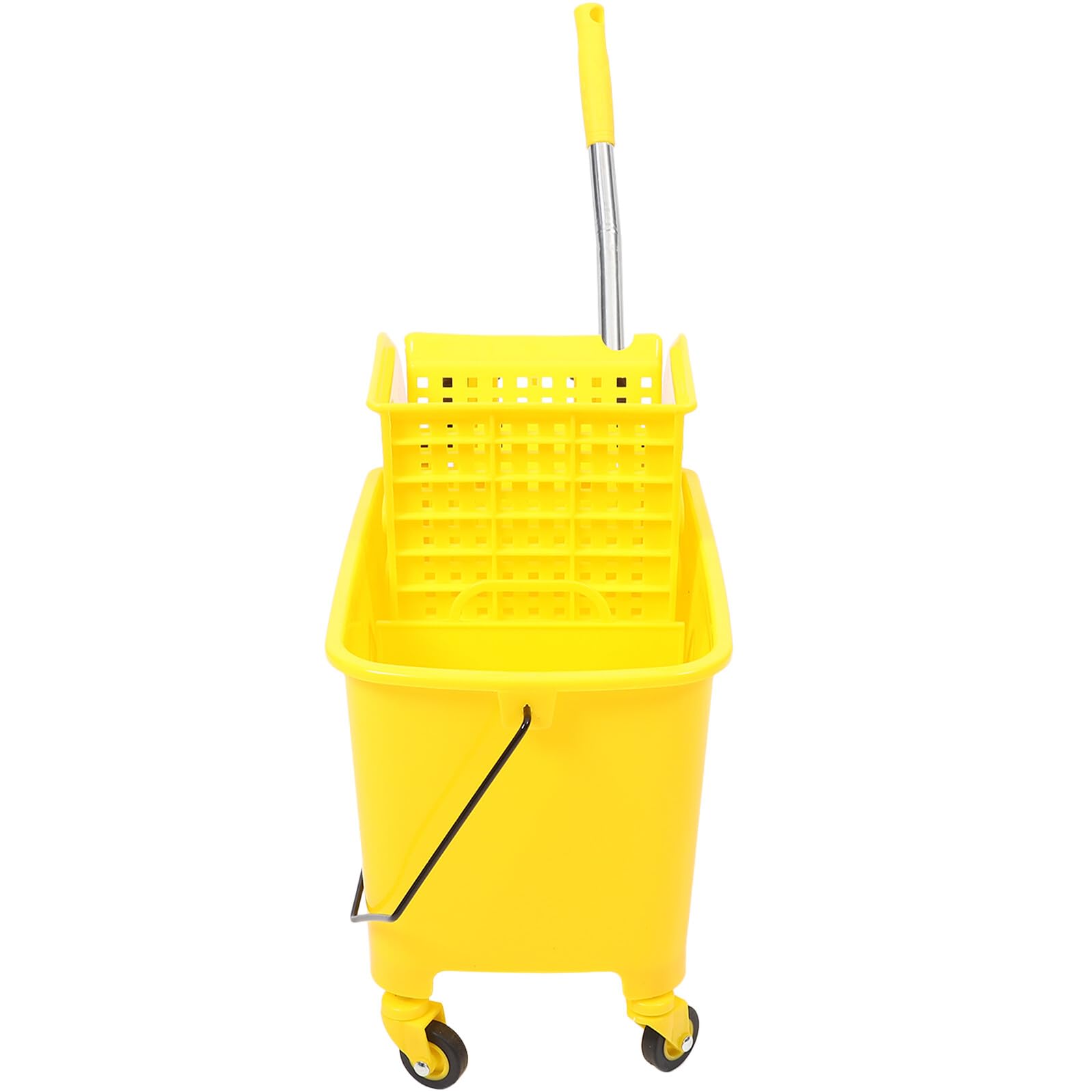 Cubo de Fregona Comercial de 20l Escurridor Lateral, Ruedas Plásticas y Movilidad Silenciosa para Limpieza en Espacios Comerciales Color Aleatorio