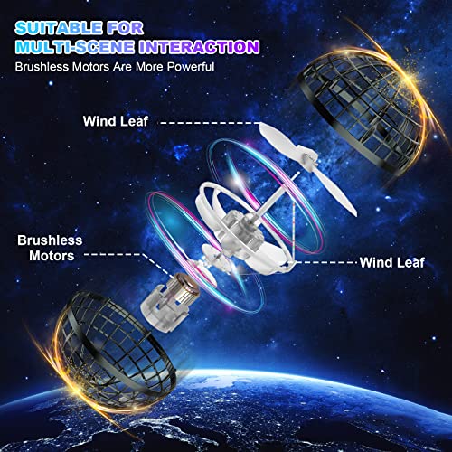 Joysky Fliegender Ball Magic Flying Ball Hover Ball Fliegender Spinner Spielzeug für Kinder Erwachsene, RGB LED-Licht 360° Rotieren UFO Mini Drohne, Indoor Outdoor Flying Orb 2021 Upgraded (Schwarz) - Image 7
