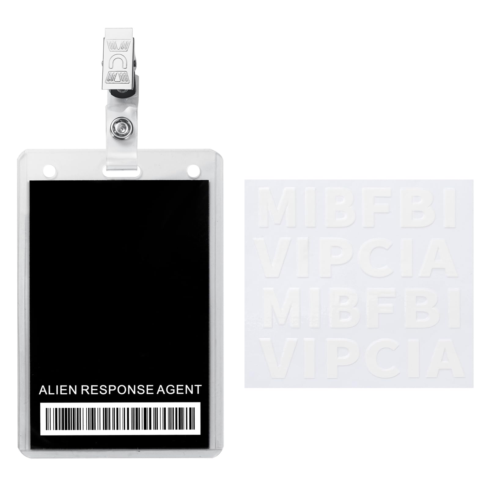 Agent Costume Accessories, Black Novelty ID Badge Props for Men in Cosplay, Spy Detective Party Favors Secret Agent ID Card Holder for Halloween Mystery Party Supplies