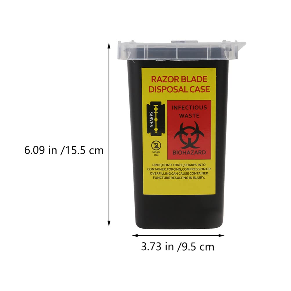 minkissy Barber Case Blades Trash Container Blades Recycle Container, 2Pcs Shaving Blades Dispenser Barbershop Supplies Black for Family and Factory Razor Storage Case Sharps Container