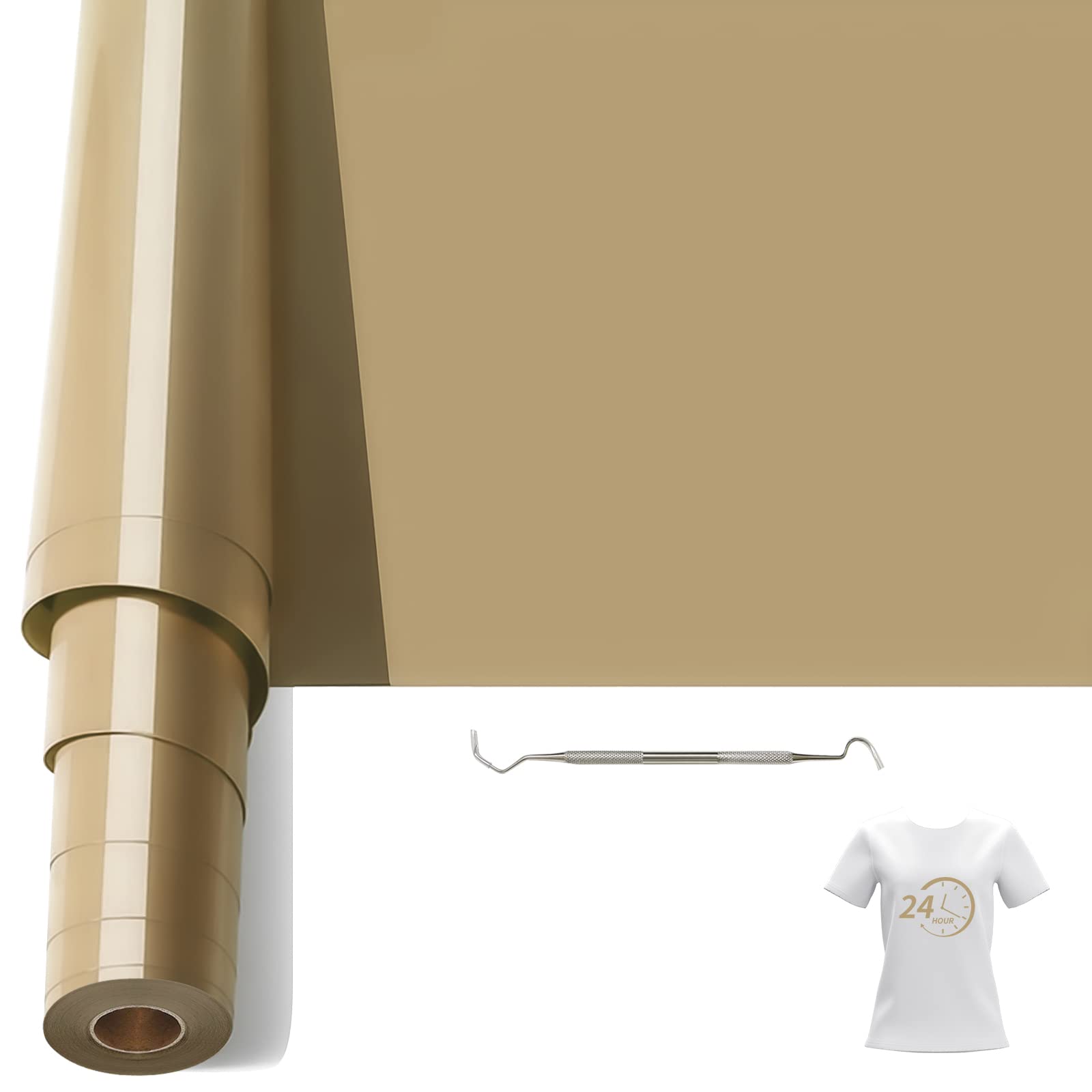 Vinyle Thermocollant Blanc Pour Tissu - Rouleau 30,5 Cm X 4 M, PVC Souple - Facile à Découper, Lavable, Pour T-shirts, Sacs, DIY - Avec Pince à épiler - 3