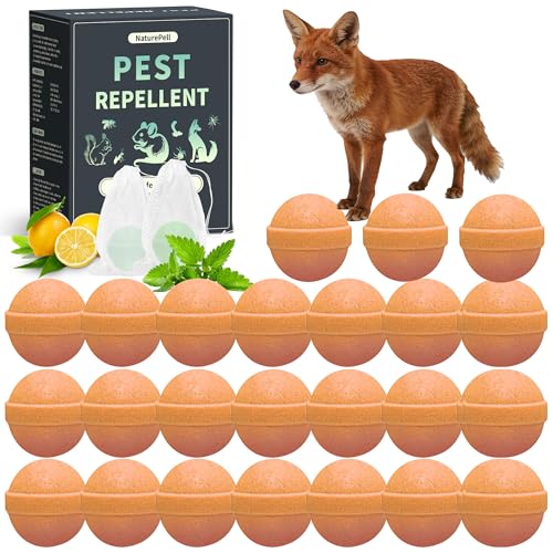 Fox Repellent Balls for Garden 24 Pack Long Lasting Fox Deterrent System for Outdoor Use Natural Scent Animal Repellent for Garden Lawn & Backyard Protection Safe for Pets & Children