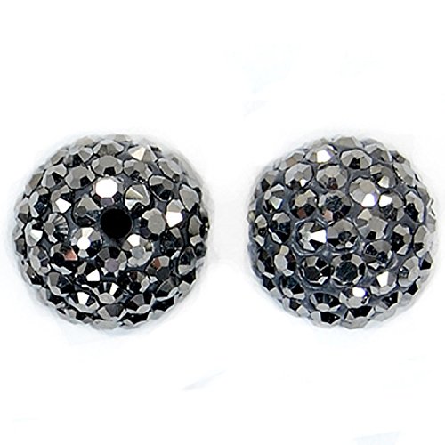 RUBYCA Pave Czech Crystal Disco Ball Clay Beads fit Shamballa Jewelry (100pcs, 12mm, Hematite Grey) - Image 3