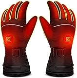 Z-YQL Electric Battery Heating Gloves Adjustable Temperature for Men/Women, Waterproof Warm Gloves for Cycling Motorcycle Hiking Skiing Mountaineering