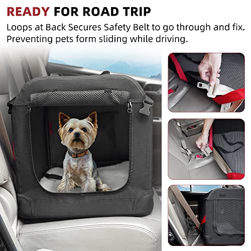 Petprsco Large Soft Cat Carrier Portable Pet Carrier 24X17X17 For Car Travel With Warm Blanket Foldable Bowl And Washable Pad For 2 Cats & Small Medium Dogs #TOP1