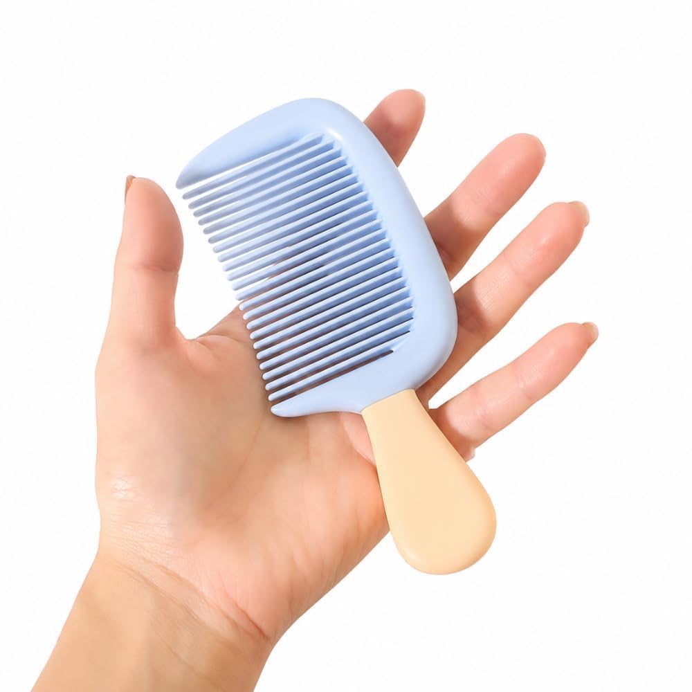 Baby Hair Comb Set for Newborn Infants & Toddlers, Soft Rounded Teeth Detangling Combs Double Sided Small Mirror, Portable Mirror, for Travel Bag Makeup, Wood Design, for Men and Women-picture-34