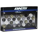 BNDS New 1/64 Scale Detail Up Sets Exhaust Pipe Muffler Racing Style Pedal Set, Brake Disc Tow Hooks Windshield Wipers for Racing Model Car Vehicle (Wheel Display Case)