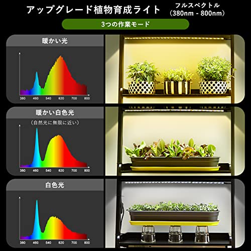 Deaunbr 植物育成ライト LED育成ライト 1セット6本 180個LEDチップ フルスペクトル 植物ライトタイマー機能(3/9/12H) 10階段調光 3段階調色(暖色 暖白色 白色) WB0026 の商品画像 1