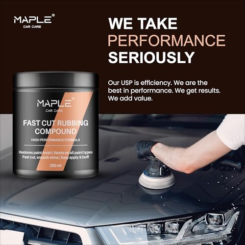 Image of Maple Car Care Fast Cut Rubbing Compound 200ml | Car Scratch Remover for Deep Scratches, Swirl Marks & Oxidation Removal | Paint Restoration Polish | Professional High Gloss Car Polish Compound