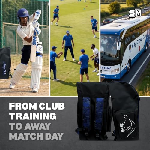 Image of SM Base Duffle Cricket Kit Bag | Cricket Bag | Ripstop Fabric | Integrated Bat Pocket with Velcro Strap | Lockable U-Zip | Rust-Proof Runners | Hard-Wearing | for School and Club Cricketers