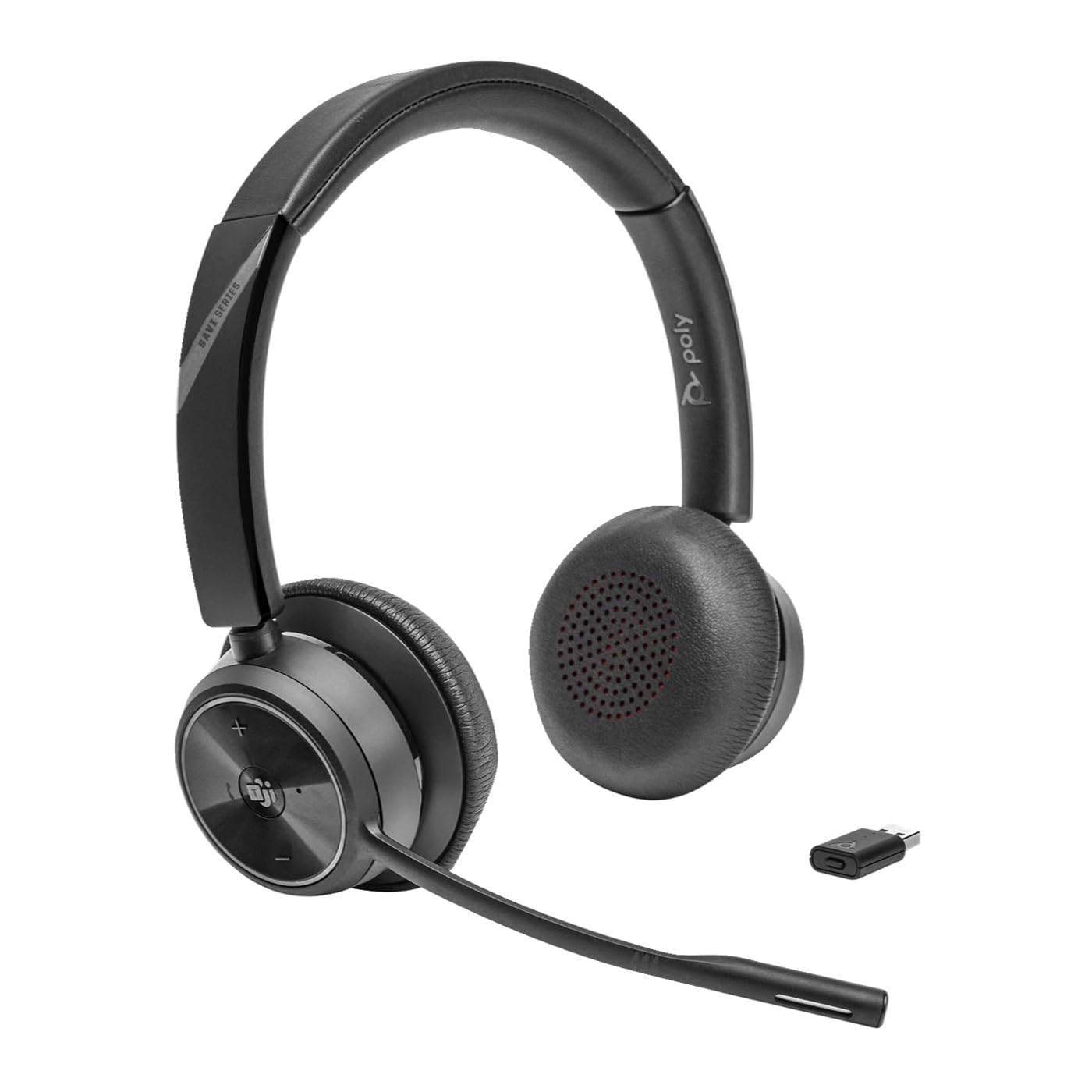 Poly Savi 7300 Office 7320 Headset - Microsoft Teams Certification - Stereo - Wireless - DECT 6.0-590 ft - 20 Hz - 20 kHz - Over-The-Head, On-Ear - Binaural - Ear-Cup - Noise Cancelling Microphone -