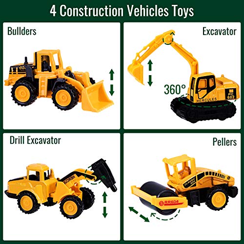 image for Joyjoz 12 Dinosaur Toys Car Sets for Boys, Toy Cars with Play Mat, 5 R